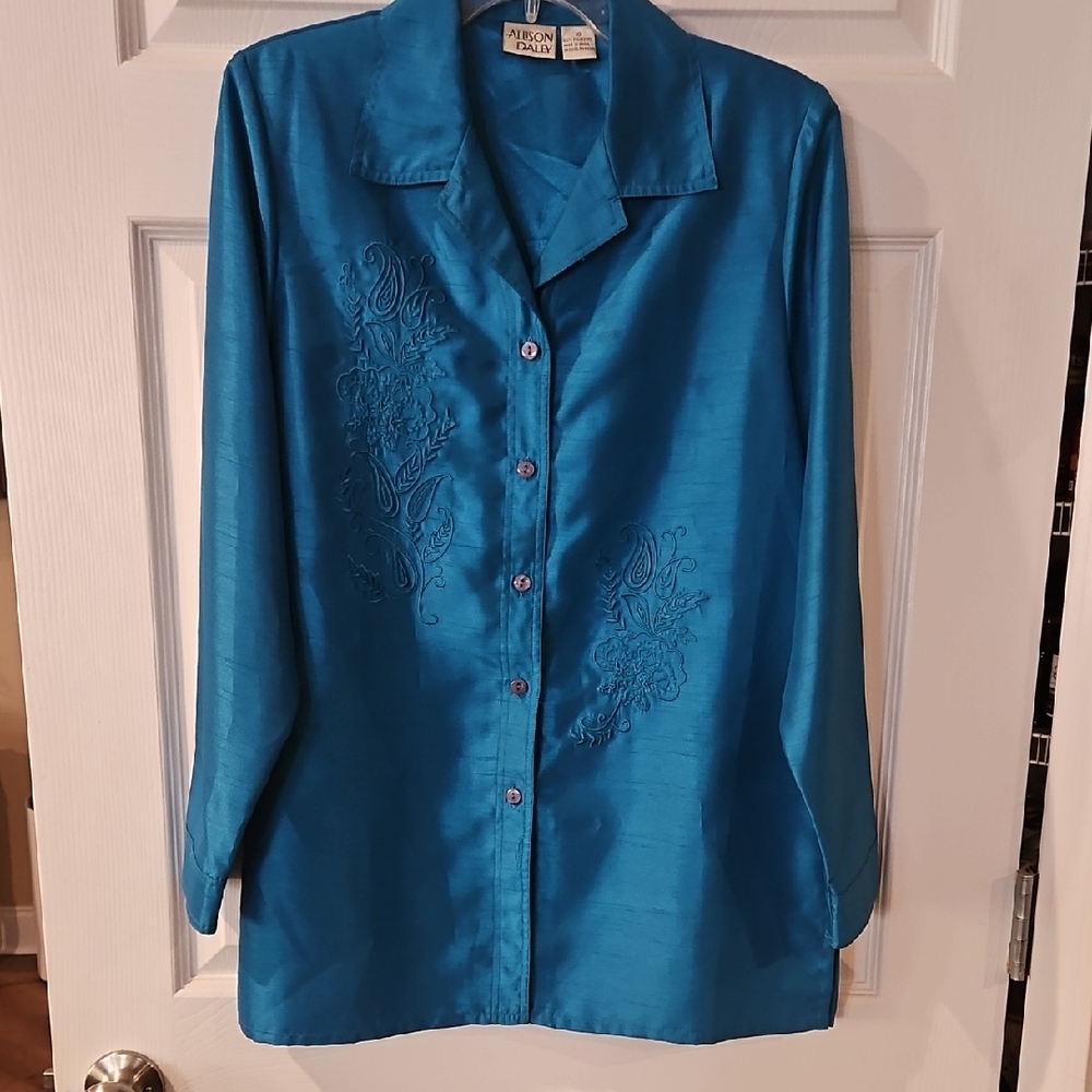 Allison Daley Teal Blouse